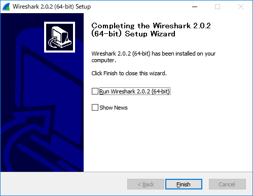 「Wireshark」-「Completing the Wireshark Setup Wizard」