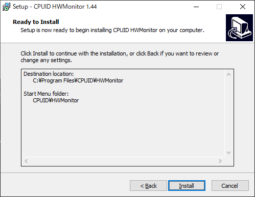 「HWMonitor」-「Ready to Install」