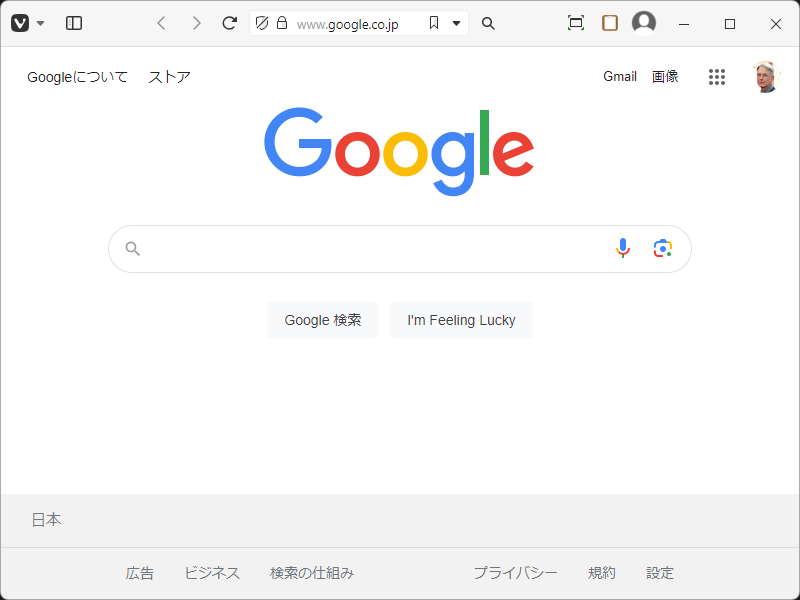 「Vivaldi」-「ツールバー」「デフォルトの表示」