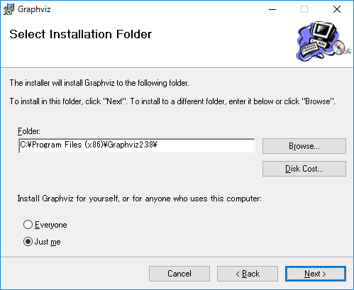 「Eclipse」-「Graphviz」「Setup Wizrad」「Select Installation Folder」