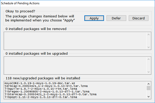 「Eclipse」-「MinGW Installation Manager Setup Tool」「OK to proceed」
