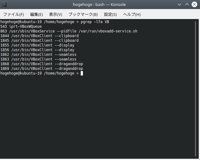 「VirtualBox Guest Additions」「Kubuntu 19.10」-「動作確認」