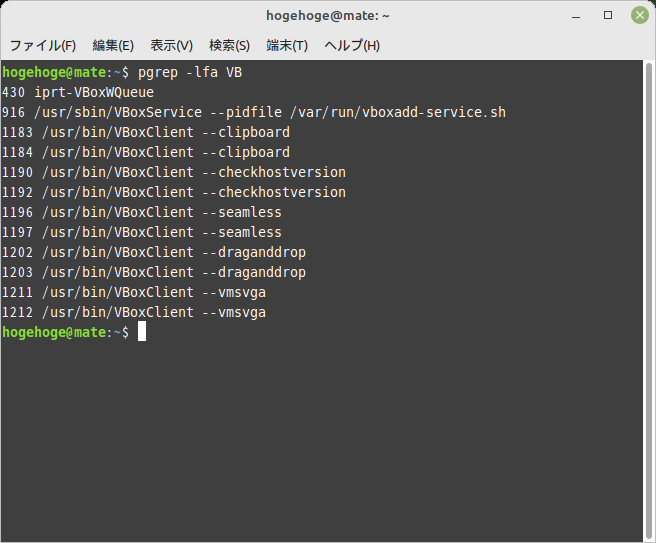 「VirtualBox Guest Additions」「Mint 21 MATE」-「動作確認」