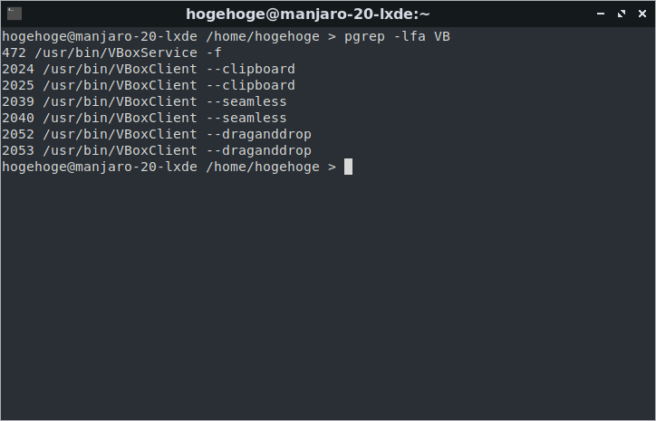 「VirtualBox Guest Additions」-「Manjaro 20.0 LXDE」「動作確認」