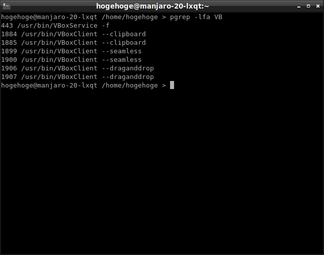 「VirtualBox Guest Additions」-「Manjaro 20.0 LXQt」「動作確認」