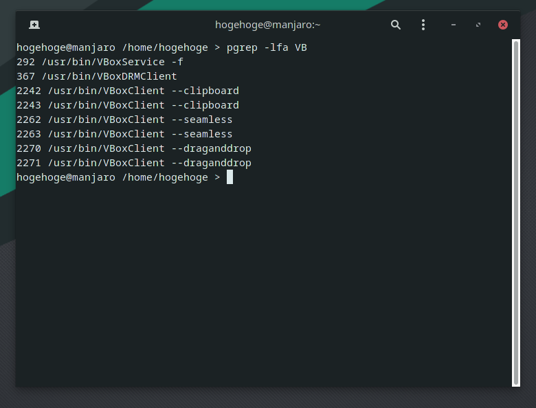 「VirtualBox Guest Additions」-「Manjaro 20.2 GNOME」「動作確認」
