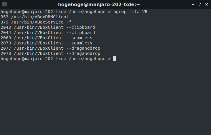 「VirtualBox Guest Additions」-「Manjaro 20.2 LXDE」「動作確認」