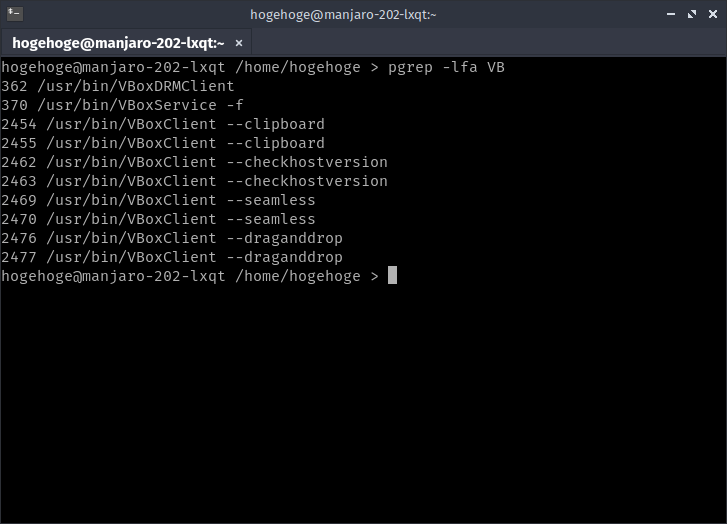 「VirtualBox Guest Additions」-「Manjaro 20.2 LXQt」「動作確認」