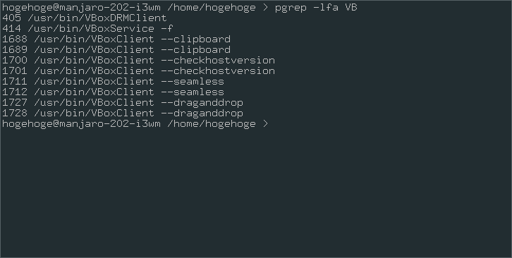「VirtualBox Guest Additions」-「Manjaro 20.2 i3wm」「動作確認」