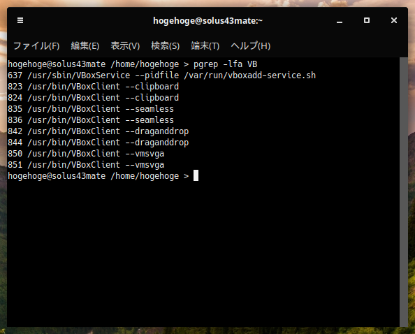 「Solus 4.3 MATE」-「VirtualBox Guest Additions」「動作確認」