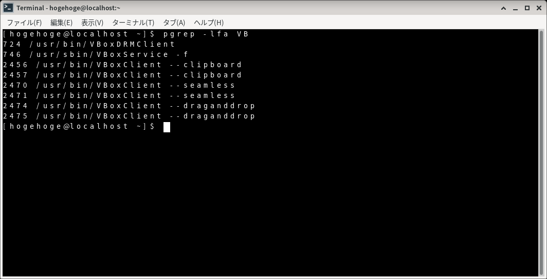 「VirtualBox Guest Additions」「Mageia 08 XFCE」-「動作確認」
