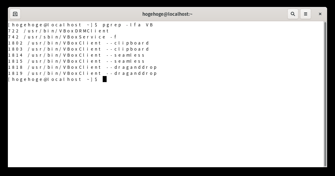「VirtualBox Guest Additions」「Mageia 08 GNOME」-「動作確認」