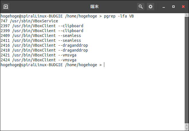 「VirtualBox Guest Additions」「SpiralLinux 11.220925」-「BUDGIE」