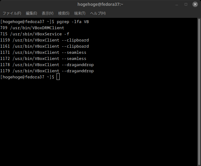 「VirtualBox Guest Additions」「Fedora 37 Cinnamon」-「動作確認」