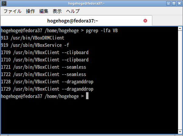 「VirtualBox Guest Additions」「Fedora 37 LXQt」-「動作確認」