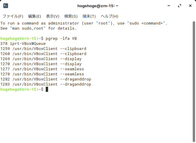 「VirtualBox Guest Additions」「Zorin OS 15」-「実行確認」