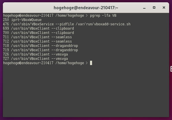 「VirtualBox Guest Additions」「EndeavourOS 2021.04.17」-「BUDGIE」「動作確認」