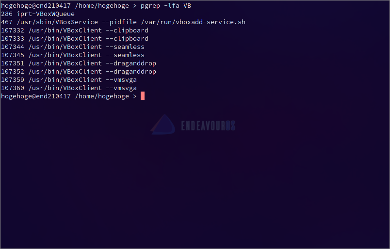 「VirtualBox Guest Additions」「EndeavourOS 2021.04.17」-「i3wm」「動作確認」