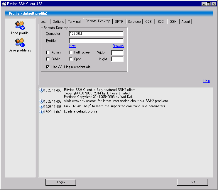 「FFFTP」「Bitvise SSH Client 4.63」-「Remote Desktop」