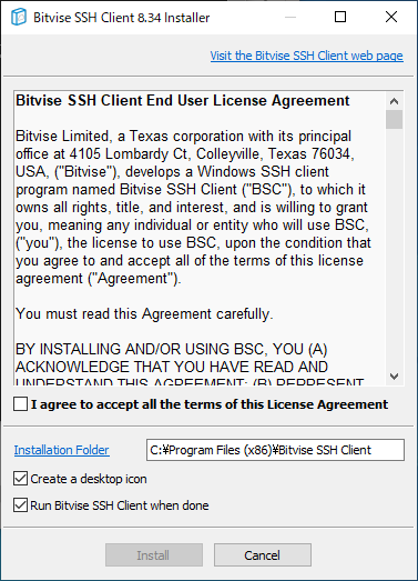「FFFTP」「Bitvise SSH Client 8.64」-「インストール」