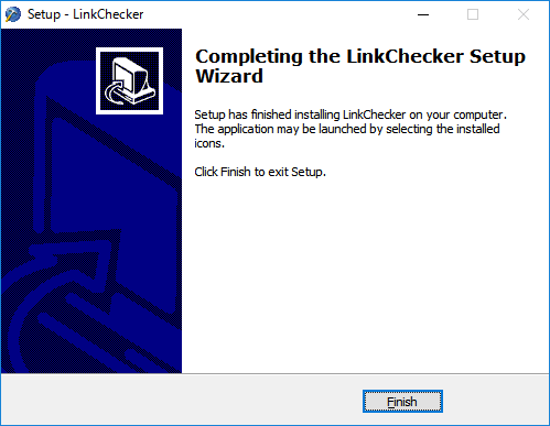 LinkChecker - Windows 版 - インストール完了ダイアログ