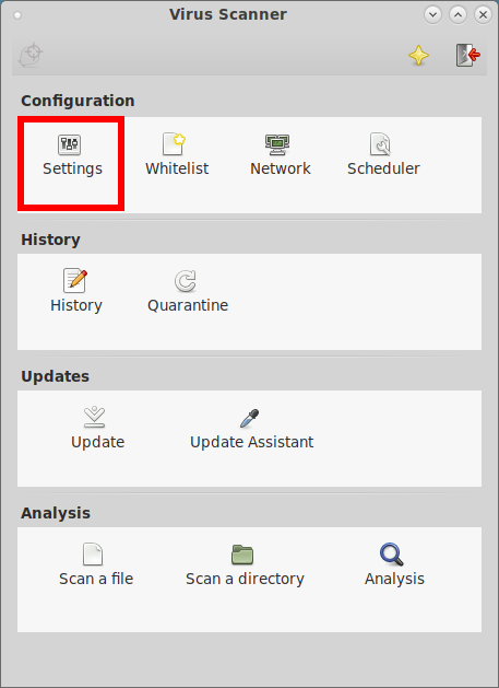 「ClamTk 5.25」-「Configration」