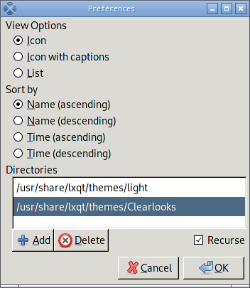 「nitrogen」-「Preferences」「ディレクトリ選択」