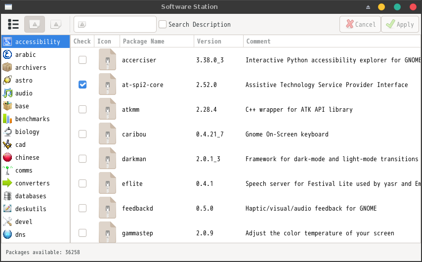 「GhostBSD 24.10.1 XFCE」-「Software Station」「起動直後」