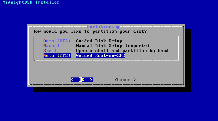 「MidnightBSD 3.0.0」-「パーティション」