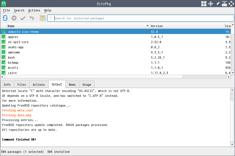 「awesome FreeBSD 13.4」-「OctoPkg」「起動直後」