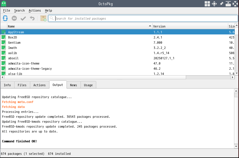 「awesome FreeBSD 14.4」-「OctoPkg」「起動直後」