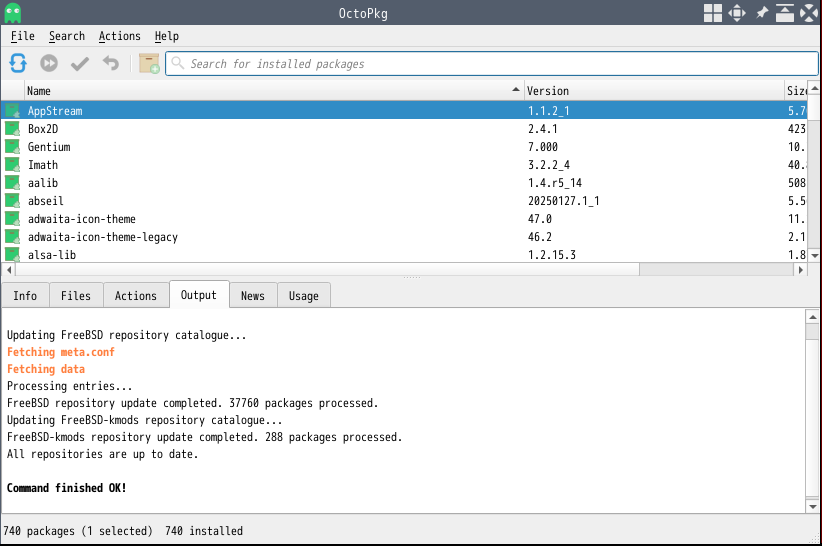 「awesome FreeBSD 14.5」-「OctoPkg」「起動直後」