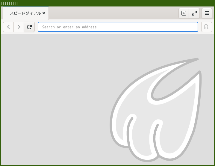 「herbstluftwm FreeBSD 14.2」-「Midori」「起動直後」