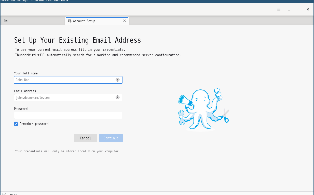「i3wm FreeBSD 14.4」-「Thunderbird」「アカウント設定」