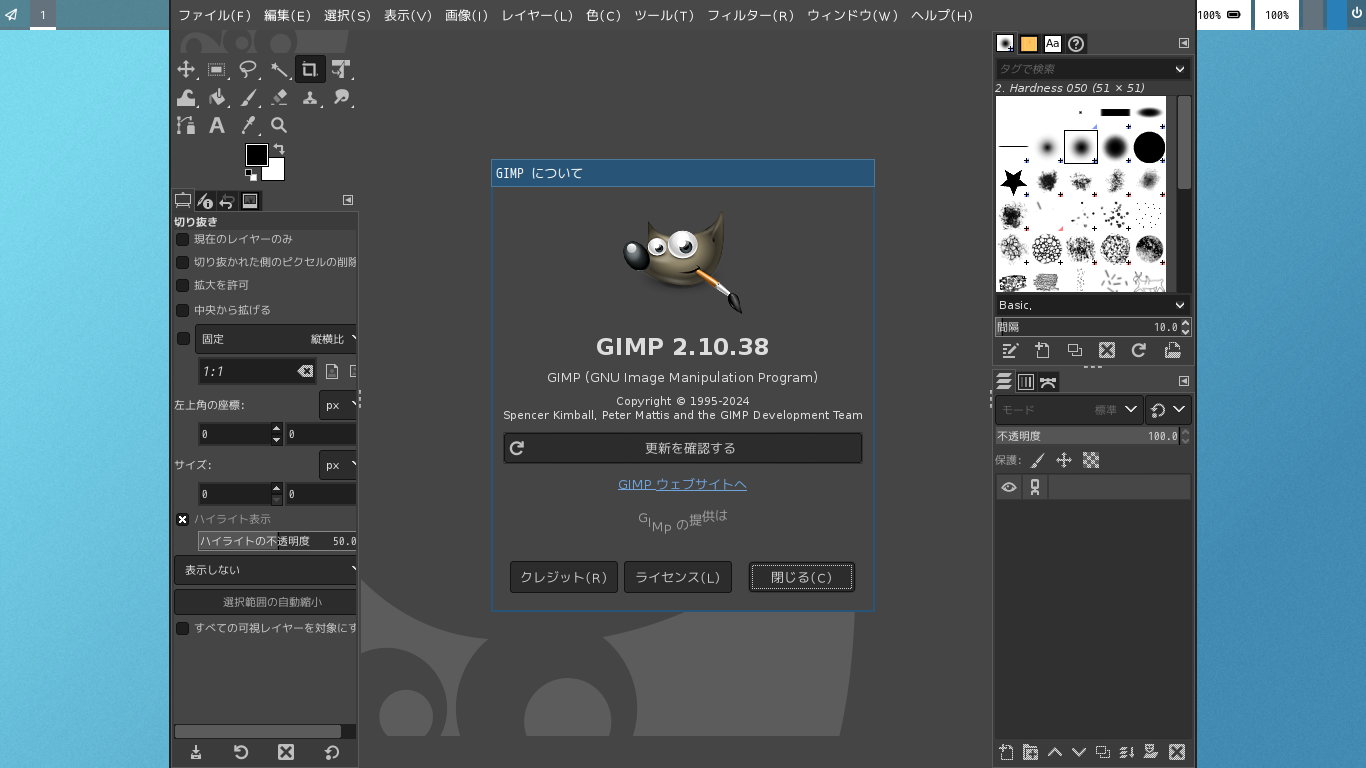 「sway FreeBSD 14.2」-「GIMP」「バージョン情報」