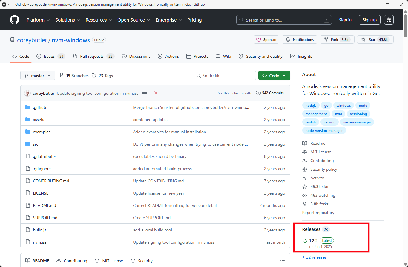 「Node Version Manager」-「GitHub」