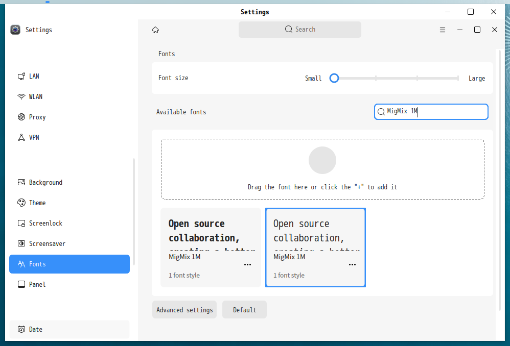 「Ubuntu Kylin 26.04」-「Settings」「Fonts」