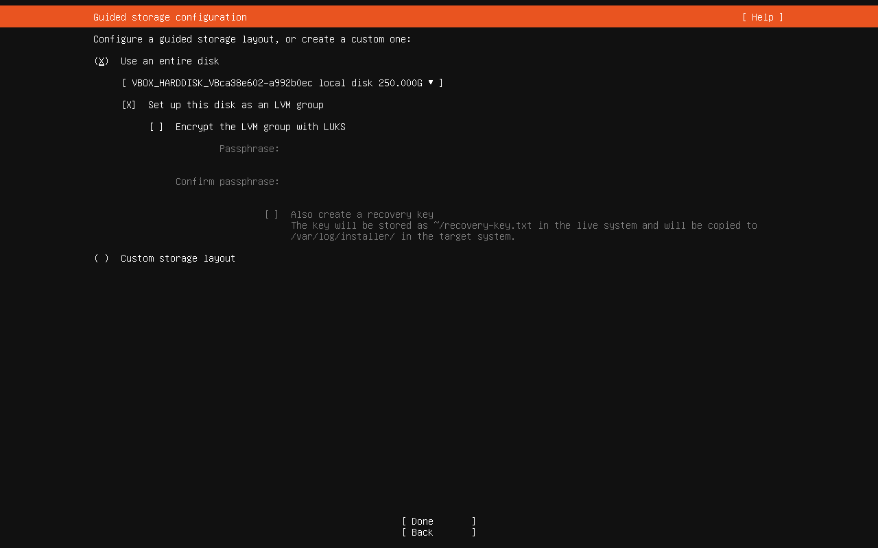 「Ubuntu 26.04 Server」-「インストール」「Guide strage configuration」