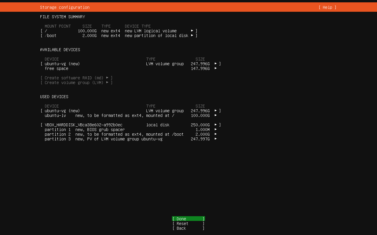 「Ubuntu 26.04 Server」-「インストール」「Strage configuration」