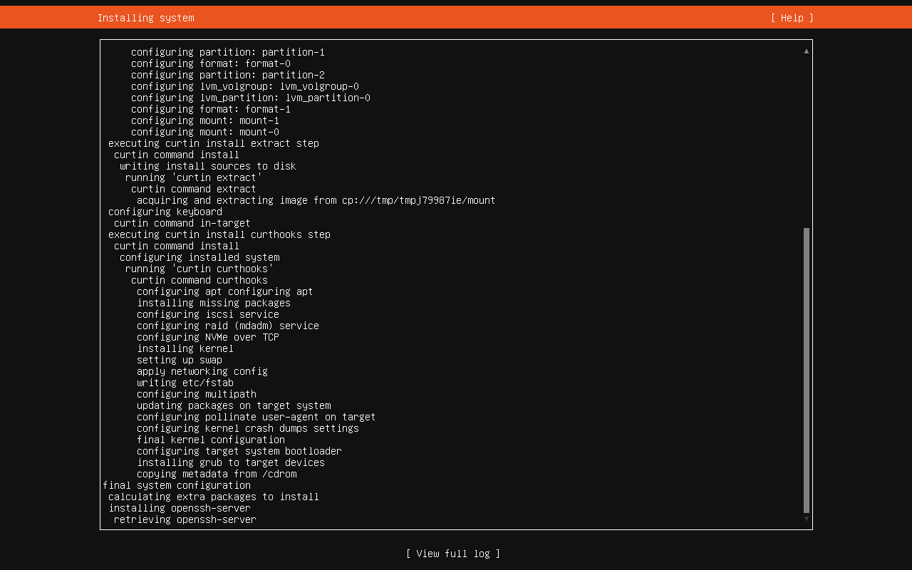 「Ubuntu 26.04 Server」-「インストール」「Installinggnillatsnns system」