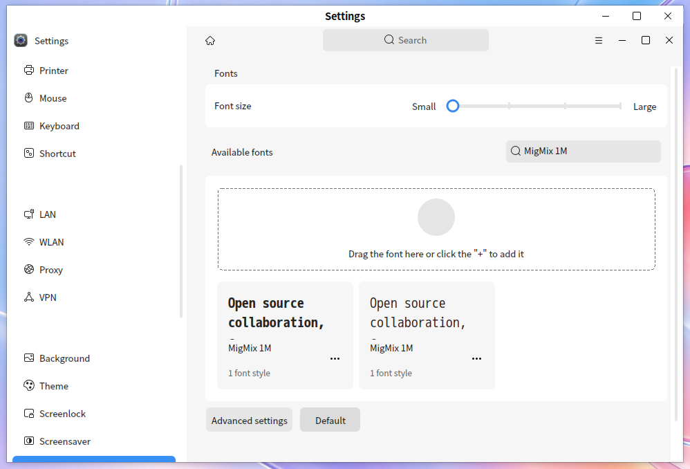 「Ubuntu Kylin 26.10」-「Settings」「Fonts」