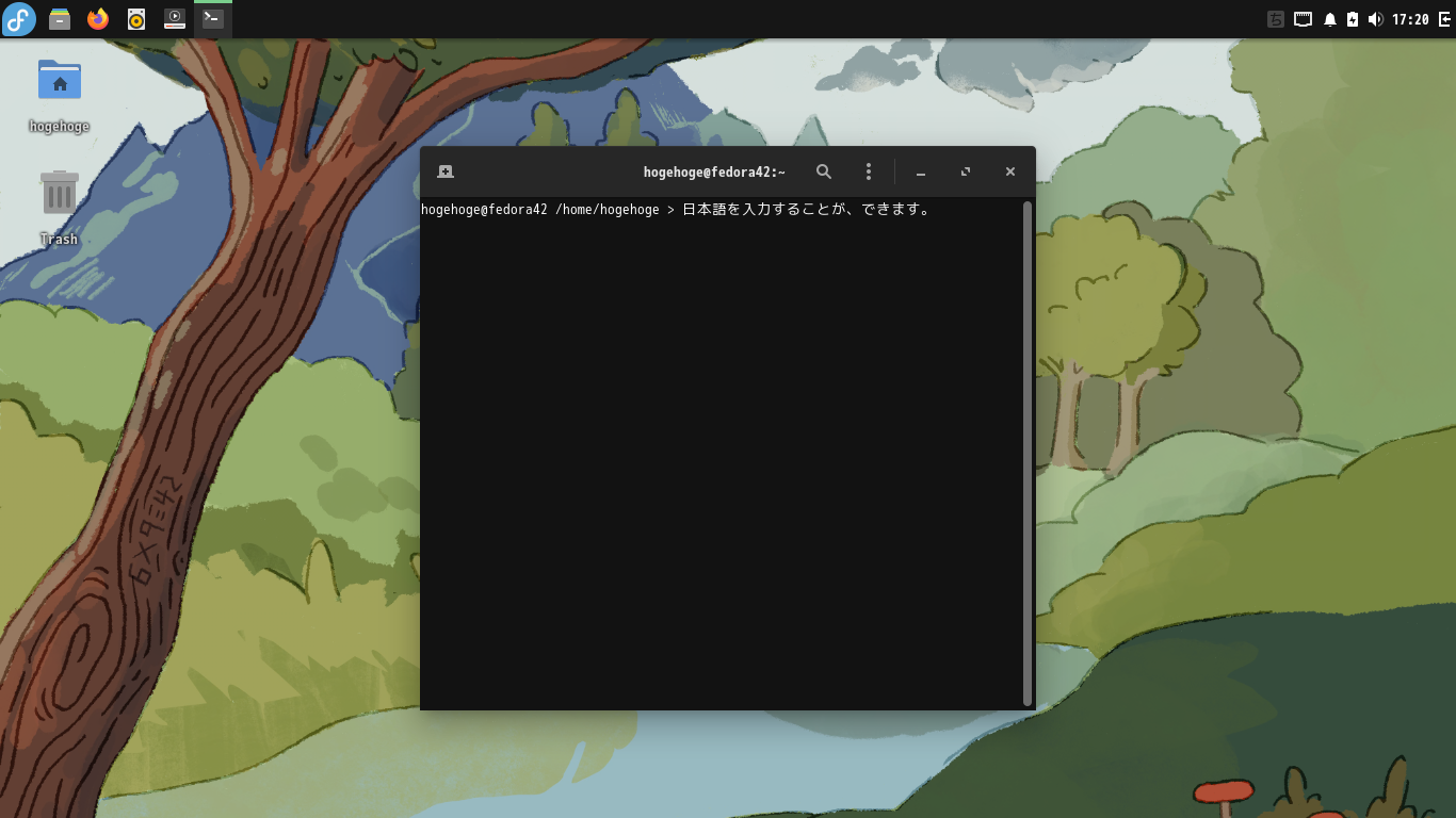 「Fedora 42 BUDGIE」-「日本語入力確認」