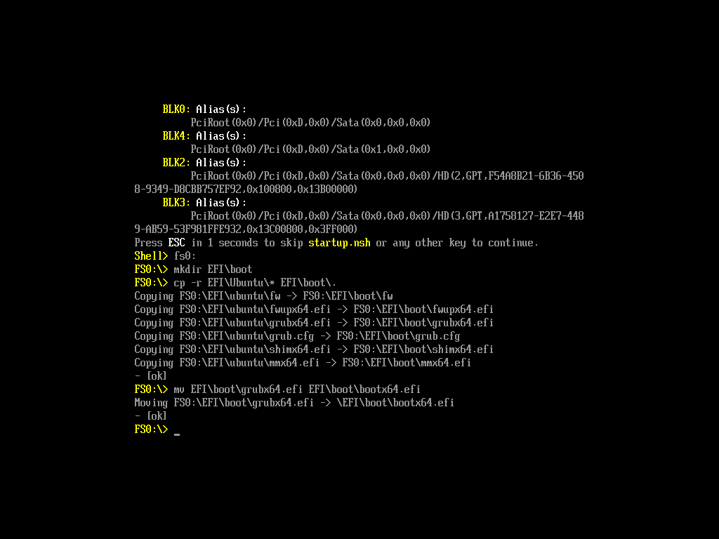 「Linux Mint」-「EFI boot」「修復」