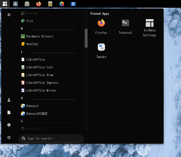 「Solus 4.2 GNOME」-「スタート」→「オフィス」→「LibreOffice」