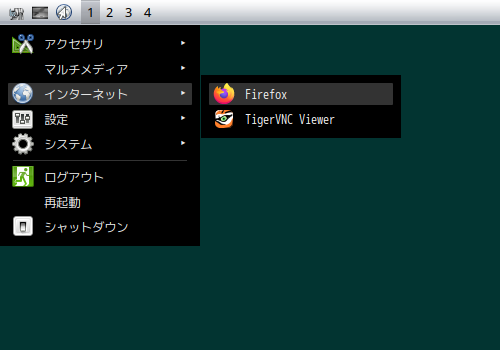 「openSUSE 15.3 IceWM」-「スタート」→「Firefox」→「Firefox」