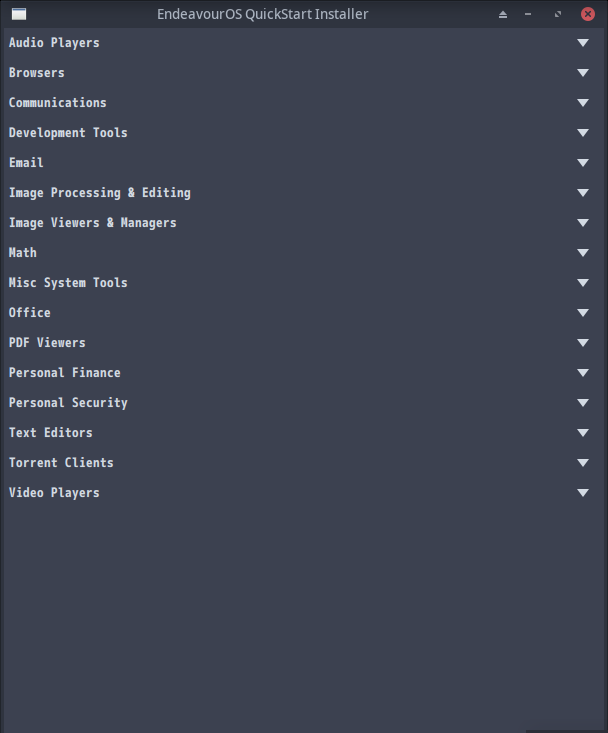 クリックでオリジナルのサイズで開きます 「EndeavourOS 2025.02.08 XFCE」-「Quick start Installer」