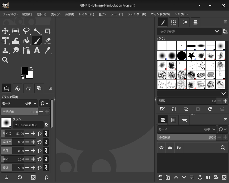 「Mageia 10 Enlightenment」-「GIMP」「起動直後」