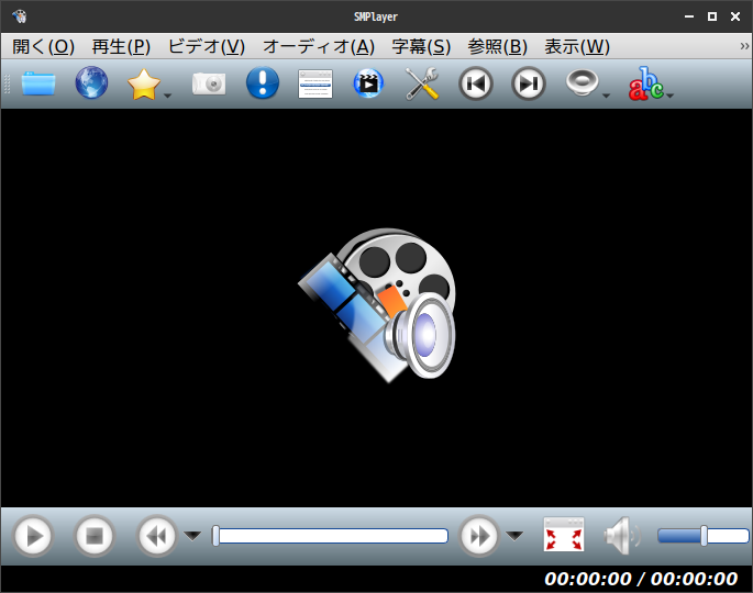 「SparkyLinux 7.7 Openbox」-「SMPlayer」「起動直後」