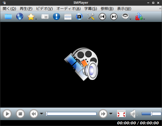 「SparkyLinux 7.7 LXDE」-「SMPlayer」「起動直後」
