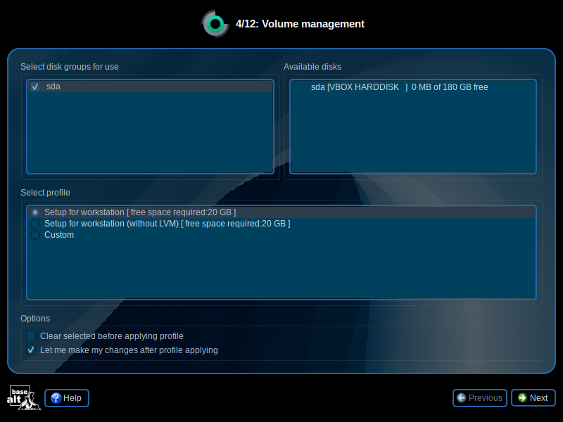 「ALT Linux  10.0」-「Volume management」